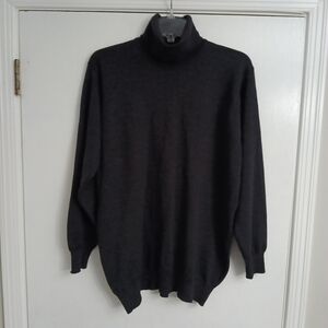 Men's Dark Charcoal Vintage Aquascutum Turtleneck Sweater - Classic Knit
